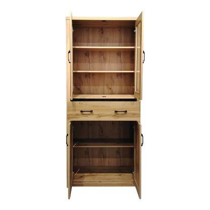 Βιτρίνα-ντουλάπα Nisso pakoworld σε oak απόχρωση 80x40x183.5εκ - Hippiehome.gr