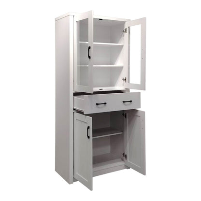 Βιτρίνα-ντουλάπα Nisso pakoworld σε λευκή απόχρωση 80x40x183.5εκ - Hippiehome.gr