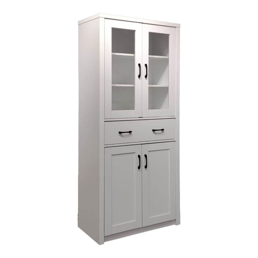 Βιτρίνα-ντουλάπα Nisso pakoworld σε λευκή απόχρωση 80x40x183.5εκ - Hippiehome.gr