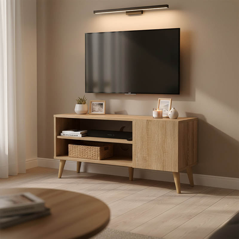 Έπιπλο τηλεόρασης Orianne pakoworld σε sonoma απόχρωση 90x32x46εκ - Hippiehome.gr