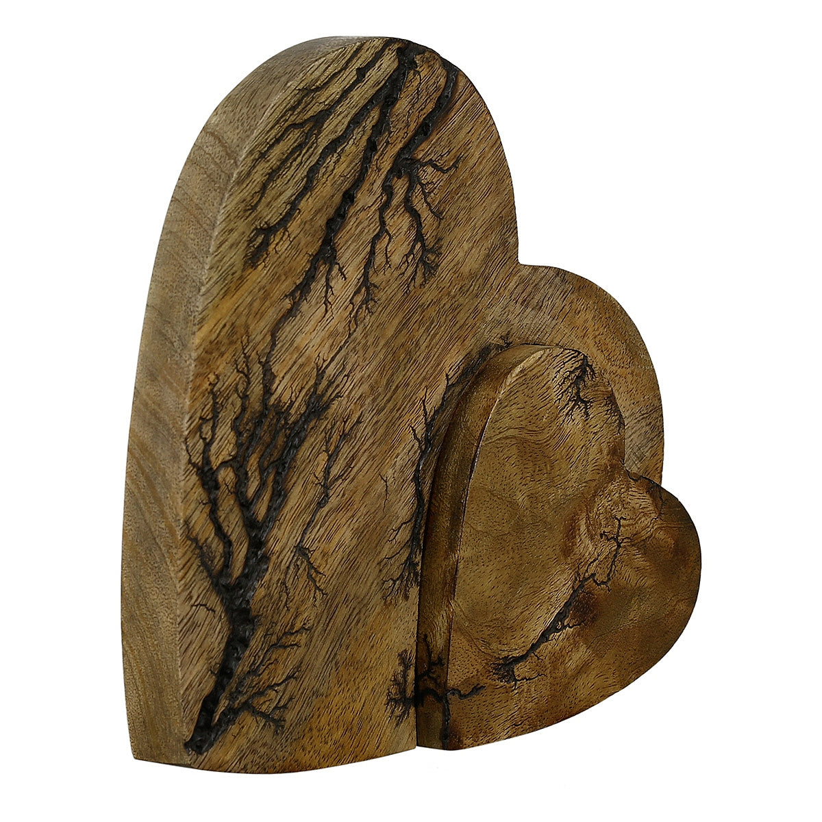 Διακοσμητικό ArteLibre Καρδιές Καφέ Ξύλο 17x17cm - Hippiehome.gr