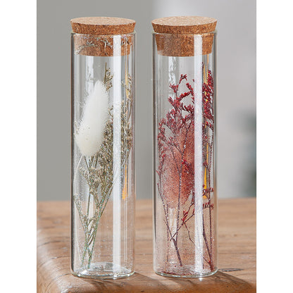 Διακοσμητικό ArteLibre Αποξηραμένο Λουλούδι Σε Δοχείο Με Glitter Διάφανο Γυαλί 15.5cm Σε 2 Σχέδια - Hippiehome.gr