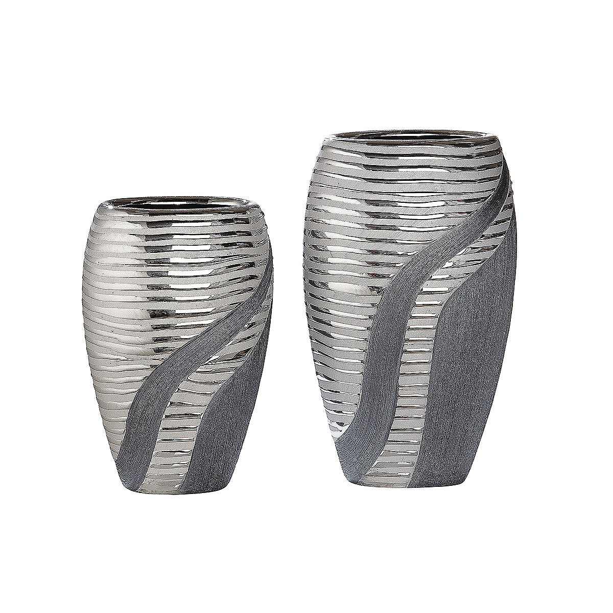 Βάζο ArteLibre Ασημί/Γκρι Κεραμικό 8.5x14.5x24.5cm - Hippiehome.gr