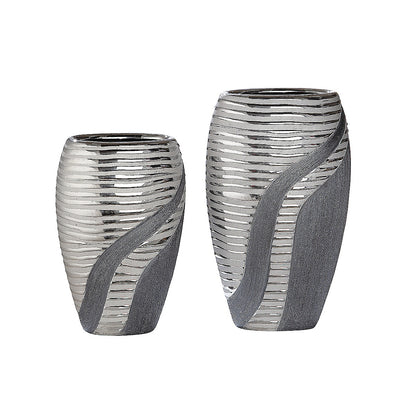 Βάζο ArteLibre Ασημί/Γκρι Κεραμικό 8.5x14.5x24.5cm - Hippiehome.gr