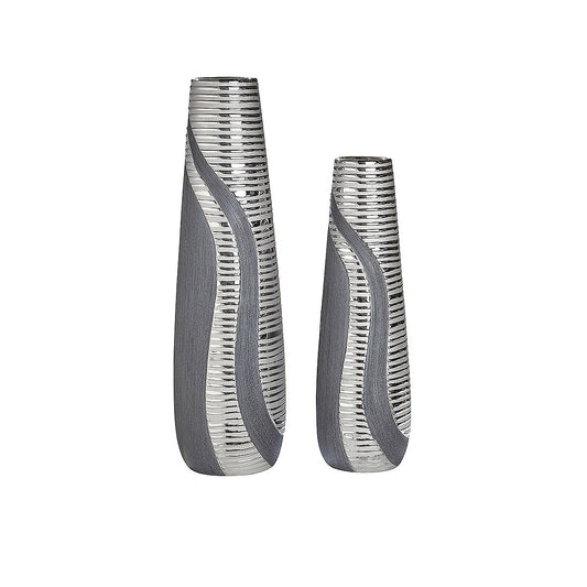 Βάζο ArteLibre Ασημί/Γκρι Κεραμικό 12x12x39cm - Hippiehome.gr