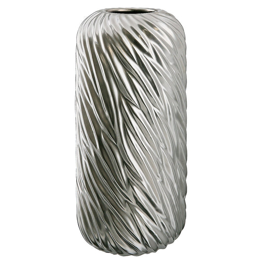 Βάζο ArteLibre Ασημί Κεραμικό 14x14x30cm - Hippiehome.gr