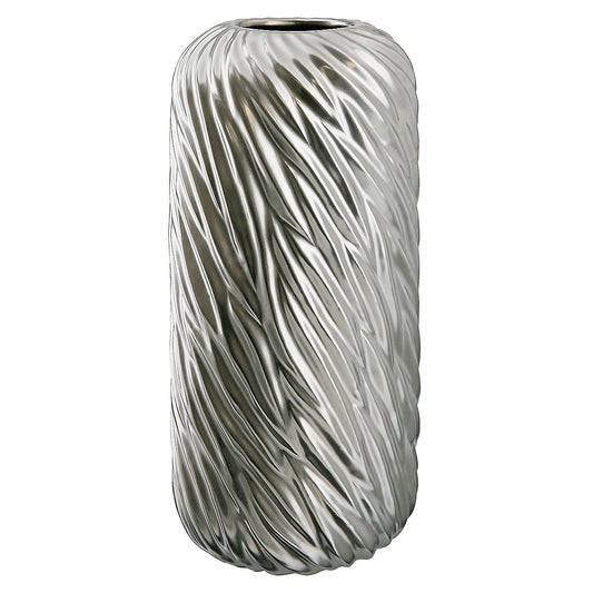 Βάζο ArteLibre Ασημί Κεραμικό 14x14x30cm - Hippiehome.gr