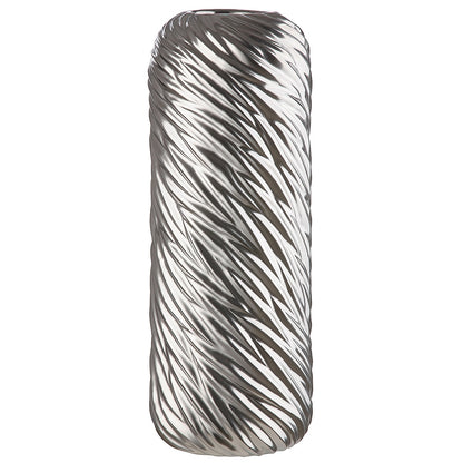 Βάζο ArteLibre Ασημί Κεραμικό 15x15x40cm - Hippiehome.gr