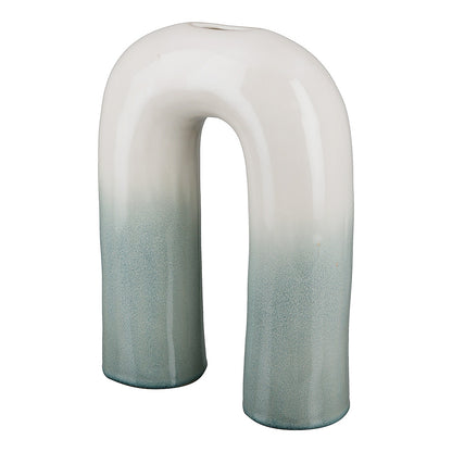 Βάζο ArteLibre Μπεζ/Τιρκουάζ Κεραμικό 6.5x17.5x24cm - Hippiehome.gr