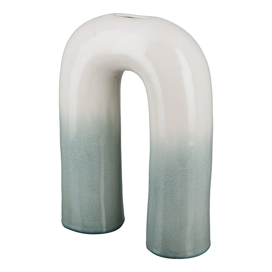 Βάζο ArteLibre Μπεζ/Τιρκουάζ Κεραμικό 6.5x17.5x24cm - Hippiehome.gr