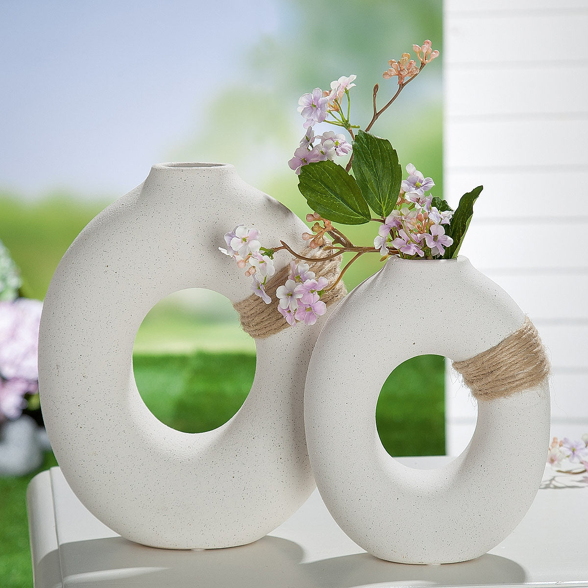 Βάζο ArteLibre Λευκό Κεραμικό 8x20x25cm - Hippiehome.gr