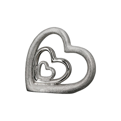 Διακοσμητικό ArteLibre Καρδιές Ασημί/Γκρι Πορσελάνη 3x15x13cm - Hippiehome.gr