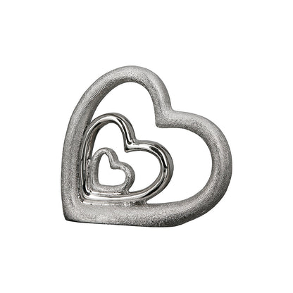 Διακοσμητικό ArteLibre Καρδιές Ασημί/Γκρι Πορσελάνη 3x15x13cm - Hippiehome.gr