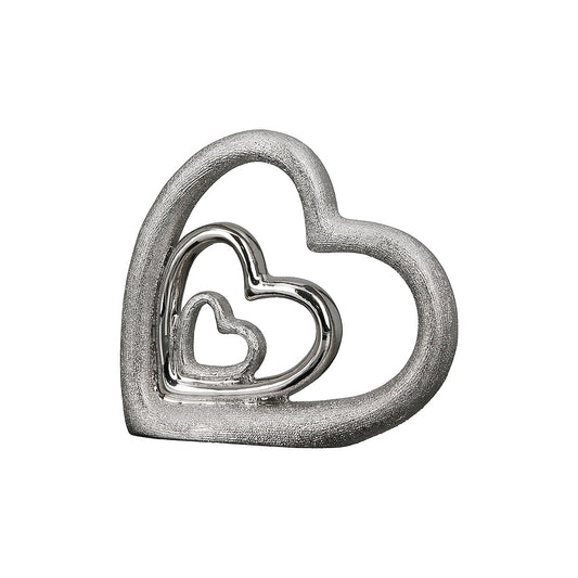 Διακοσμητικό ArteLibre Καρδιές Ασημί/Γκρι Πορσελάνη 3x15x13cm - Hippiehome.gr