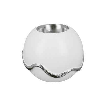 Θήκη Ρεσώ ArteLibre Λευκό/Ασημί Κεραμικό 10x10x8.5cm - Hippiehome.gr