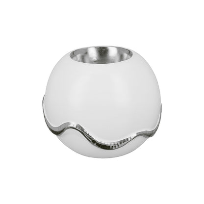 Θήκη Ρεσώ ArteLibre Λευκό/Ασημί Κεραμικό 10x10x8.5cm - Hippiehome.gr