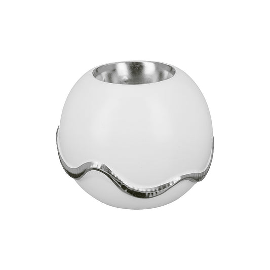 Θήκη Ρεσώ ArteLibre Λευκό/Ασημί Κεραμικό 10x10x8.5cm - Hippiehome.gr