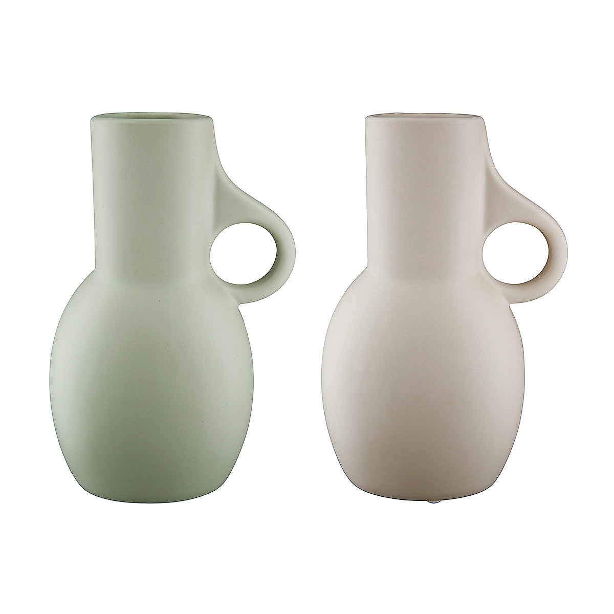 Βάζο ArteLibre Με Χερούλι Κεραμικό 8x14x21cm Σε 2 Χρώματα - Hippiehome.gr