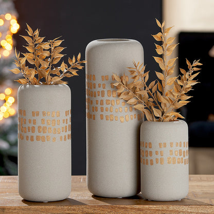 Βάζο ArteLibre Λευκό/Χρυσό Κεραμικό 15cm - Hippiehome.gr