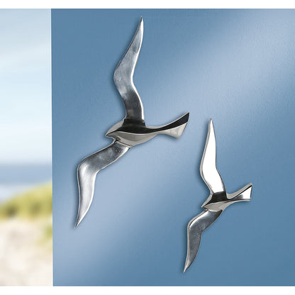 Διακοσμητικό ArteLibre Πουλί Ασημί Αλουμίνιο 14x34cm - Hippiehome.gr