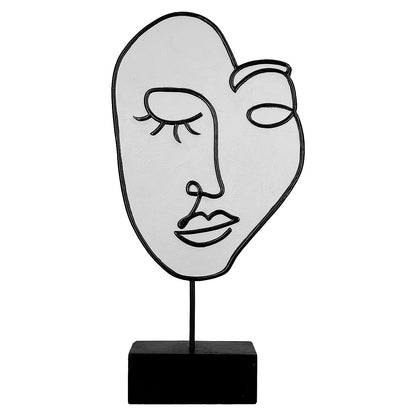 Διακοσμητικό ArteLibre Πρόσωπο Σε Βάση Μαύρο/Λευκό Polyresin 7x19x36.5cm Σε 2 Σχέδια - Hippiehome.gr