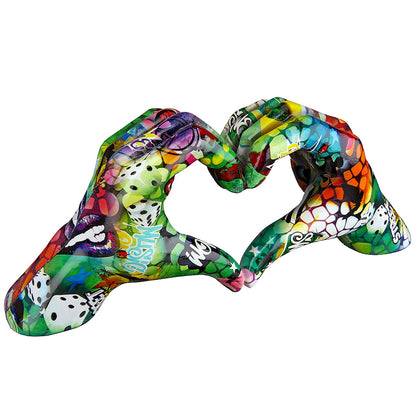 Διακοσμητικό ArteLibre Χέρια Σχηματίζουν Καρδιά Πολύχρωμο Polyresin 8x29x12cm - Hippiehome.gr