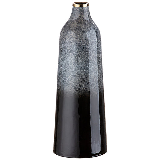 Βάζο ArteLibre Κωνικό Μαύρο/Γκρι Μέταλλο 40cm - Hippiehome.gr