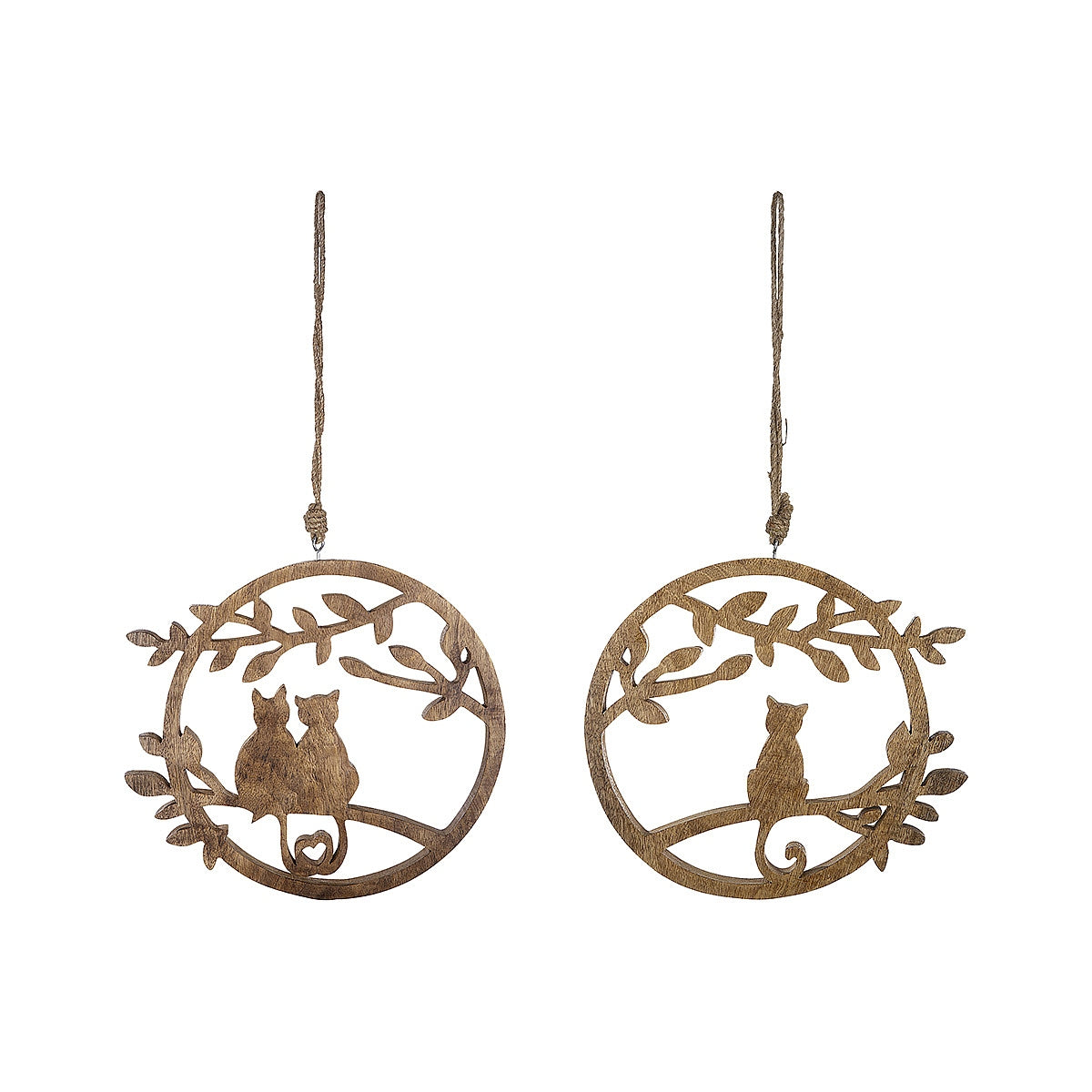 Διακοσμητικό Κρεμαστό ArteLibre Κύκλος Γάτες Φυσικό Ξύλο 1.5x27x47cm Σε 2 Σχέδια - Hippiehome.gr