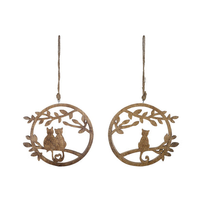 Διακοσμητικό Κρεμαστό ArteLibre Κύκλος Γάτες Φυσικό Ξύλο 1.5x27x47cm Σε 2 Σχέδια - Hippiehome.gr