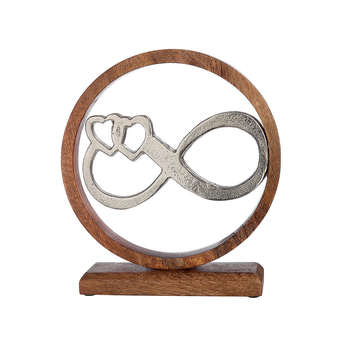 Διακοσμητικό ArteLibre Το Άπειρο Σε Κύκλο Ασημί/Φυσικό Αλουμίνιο/Ξύλο 5x24x26cm - Hippiehome.gr