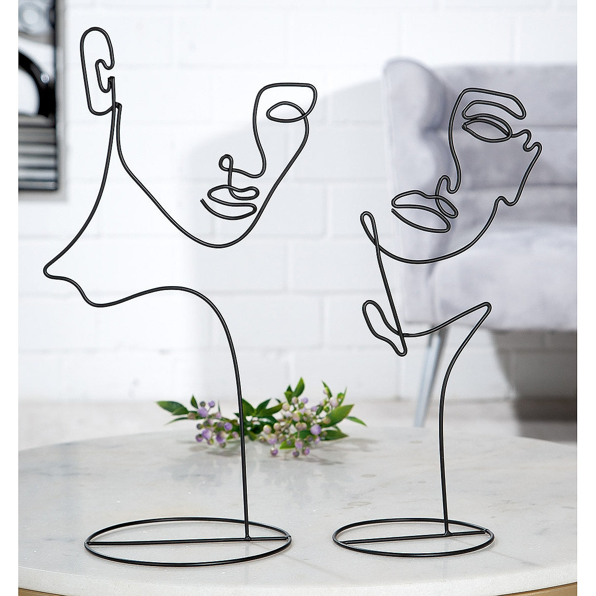 Διακοσμητικό ArteLibre Πρόσωπο Μαύρο Μέταλλο 8x22.5x40.5cm - Hippiehome.gr