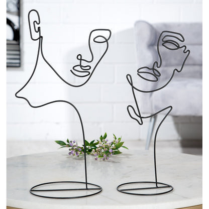 Διακοσμητικό ArteLibre Πρόσωπο Μαύρο Μέταλλο 8x22.5x40.5cm - Hippiehome.gr