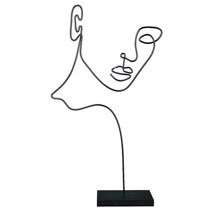 Διακοσμητικό ArteLibre Πρόσωπο Μαύρο Μέταλλο 8x22.5x40.5cm - Hippiehome.gr