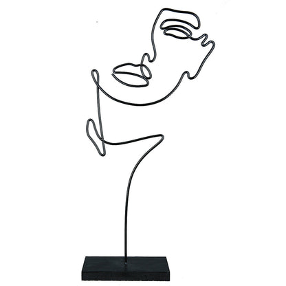 Διακοσμητικό ArteLibre Πρόσωπο Μαύρο Μέταλλο 8x16x36cm - Hippiehome.gr