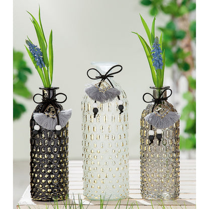 Βάζο ArteLibre Μπουκάλι Γυαλί 8.5x8.5x25cm Σε 3 Χρώματα - Hippiehome.gr