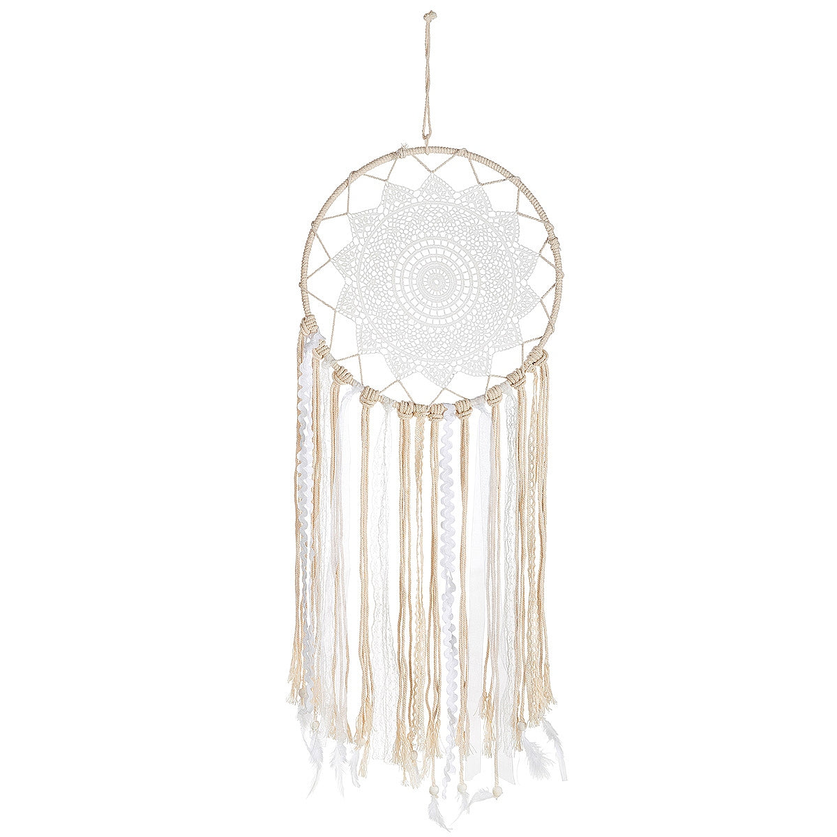 Διακοσμητικό Κρεμαστό ArteLibre Μάτι Λευκό/Μπεζ Ύφασμα 30x95cm - Hippiehome.gr