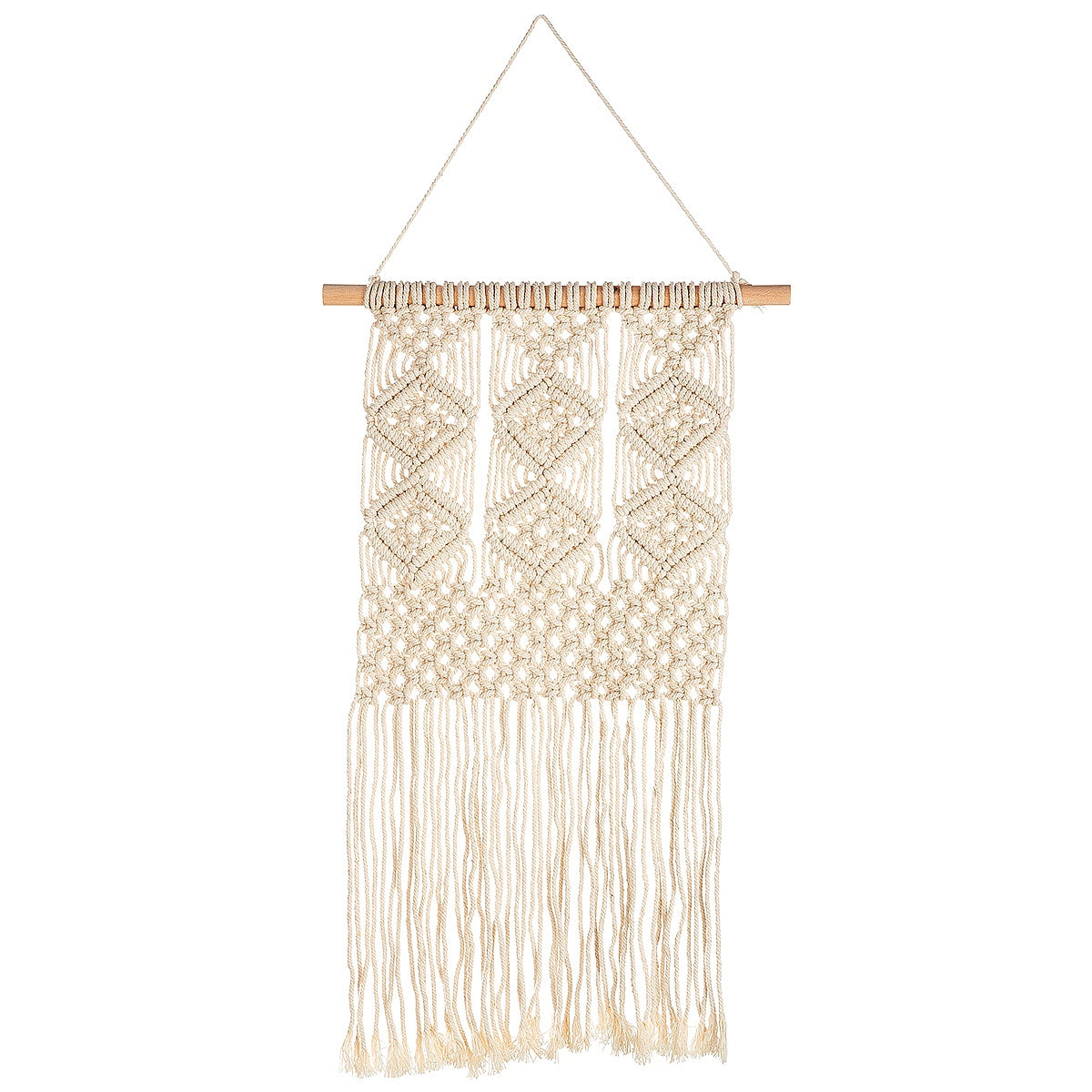 Διακοσμητικό Κρεμαστό ArteLibre Μακραμέ Μπεζ Ύφασμα 30x75cm - Hippiehome.gr