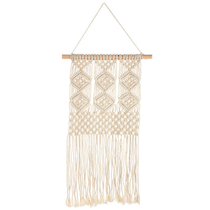 Διακοσμητικό Κρεμαστό ArteLibre Μακραμέ Μπεζ Ύφασμα 30x75cm - Hippiehome.gr