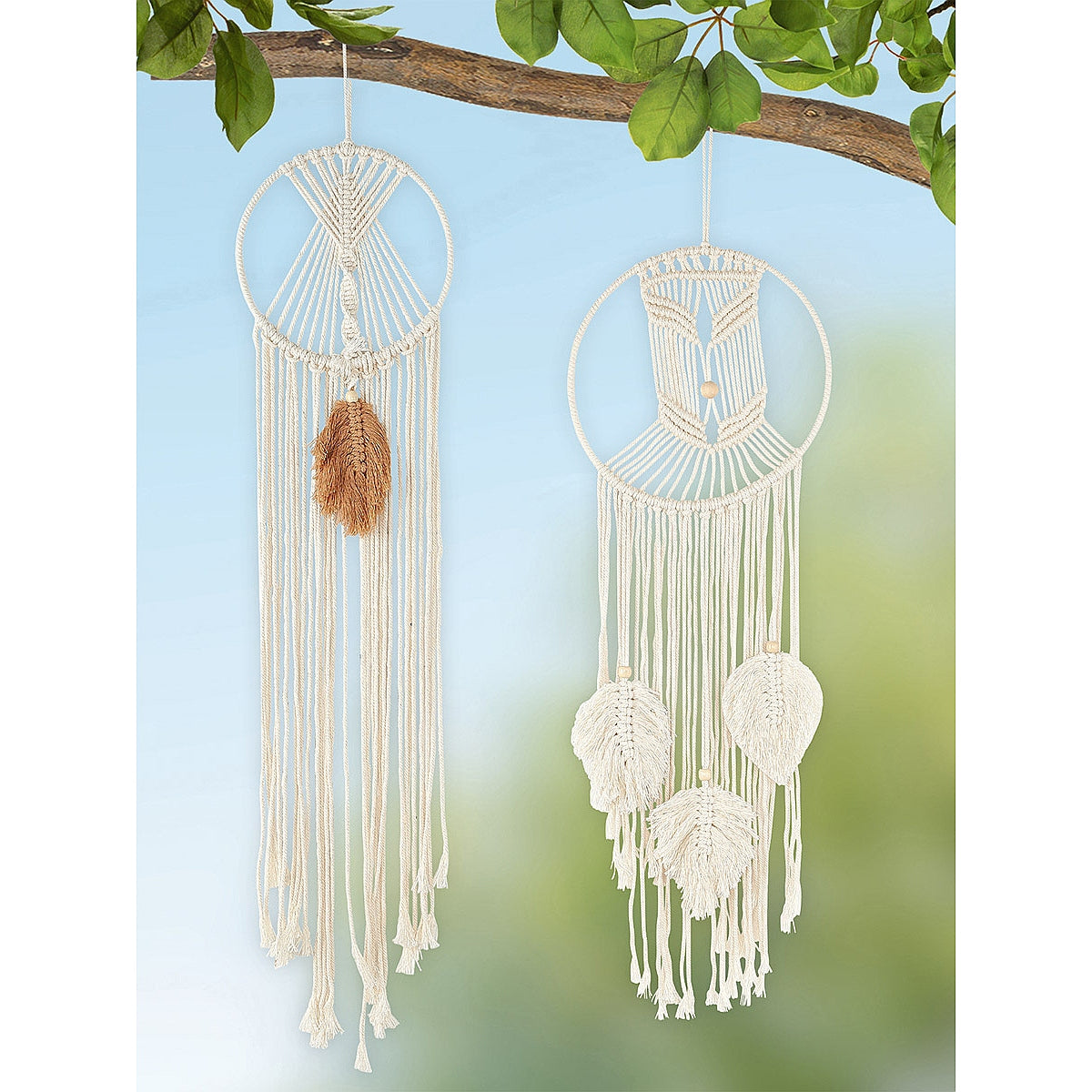 Διακοσμητικό Κρεμαστό ArteLibre Μάτι Λευκό/Μπεζ Ύφασμα 20x85cm - Hippiehome.gr