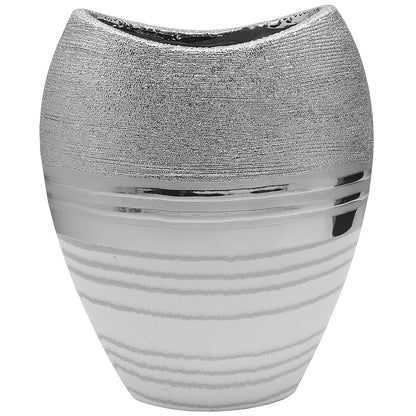 Βάζο ArteLibre Ασημί Κεραμικό 13.5x24x29.5cm - Hippiehome.gr