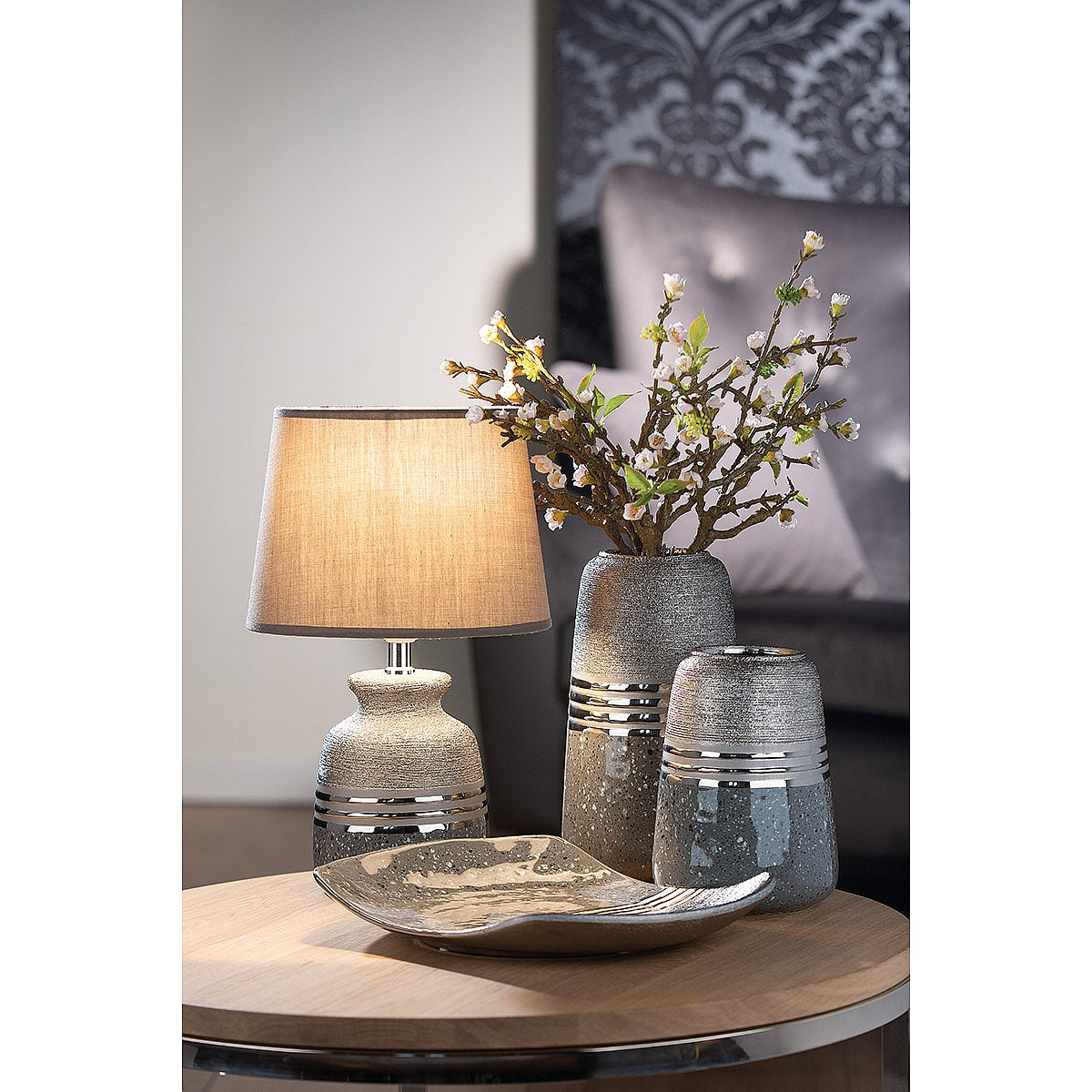 Βάζο ArteLibre Ασημί/Γκρι Κεραμικό 13.5x13.5x18.5cm - Hippiehome.gr