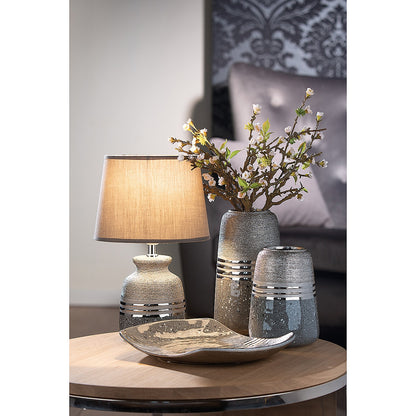 Βάζο ArteLibre Ασημί/Γκρι Κεραμικό 13.5x13.5x18.5cm - Hippiehome.gr