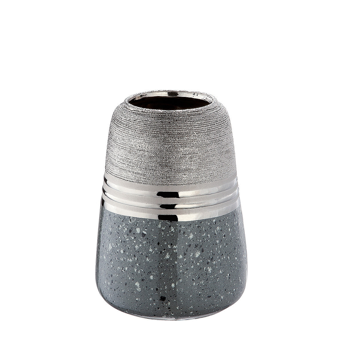 Βάζο ArteLibre Ασημί/Γκρι Κεραμικό 13.5x13.5x18.5cm - Hippiehome.gr