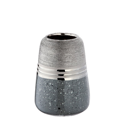 Βάζο ArteLibre Ασημί/Γκρι Κεραμικό 13.5x13.5x18.5cm - Hippiehome.gr