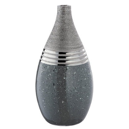 Βάζο ArteLibre Ασημί/Γκρι Κεραμικό 16x16x34.5cm - Hippiehome.gr