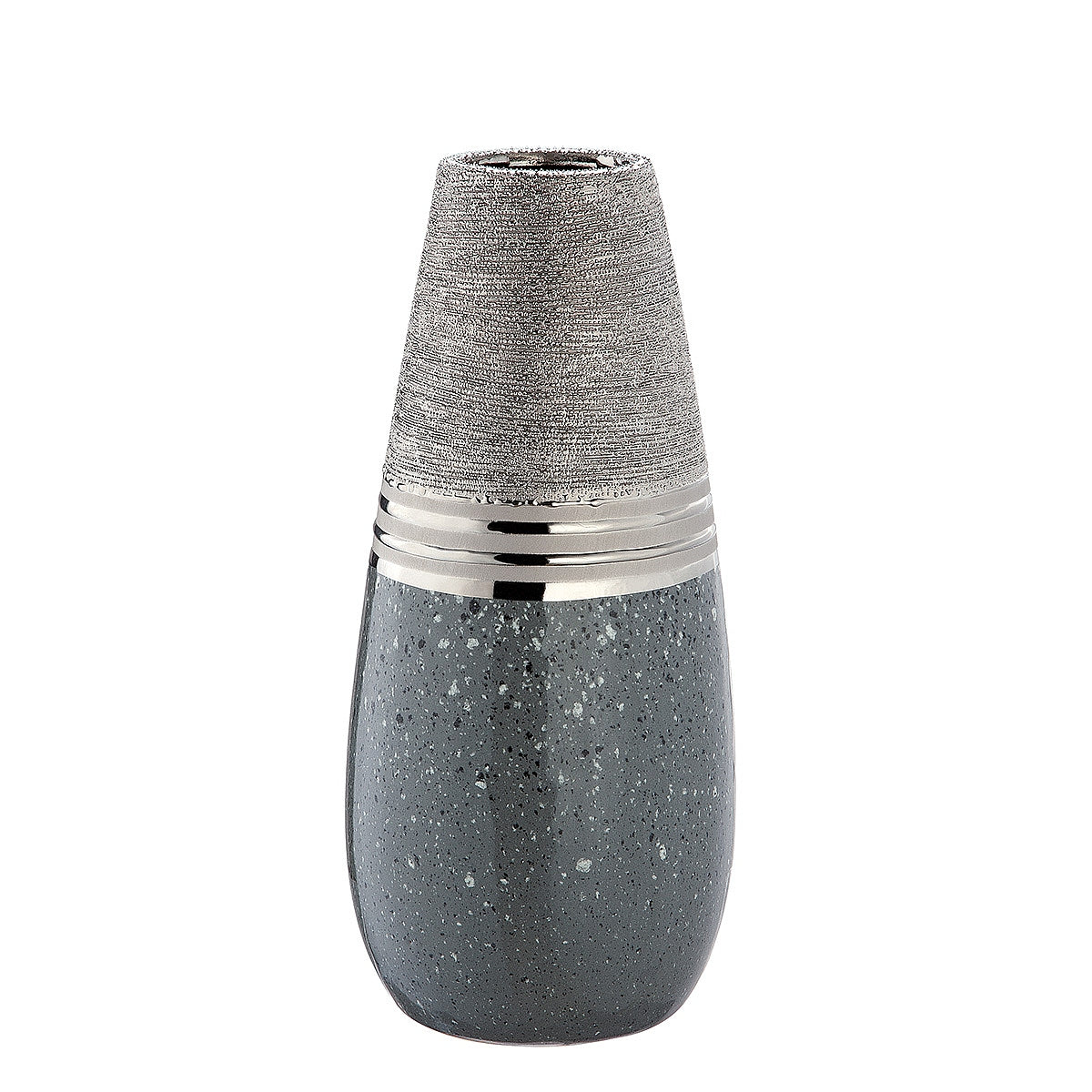 Βάζο ArteLibre Ασημί/Γκρι Κεραμικό 13x13x30cm - Hippiehome.gr