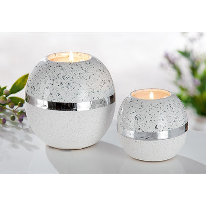 Θήκη Ρεσώ ArteLibre Λευκό/Ασημί Κεραμικό 10.5x10.5x10cm - Hippiehome.gr