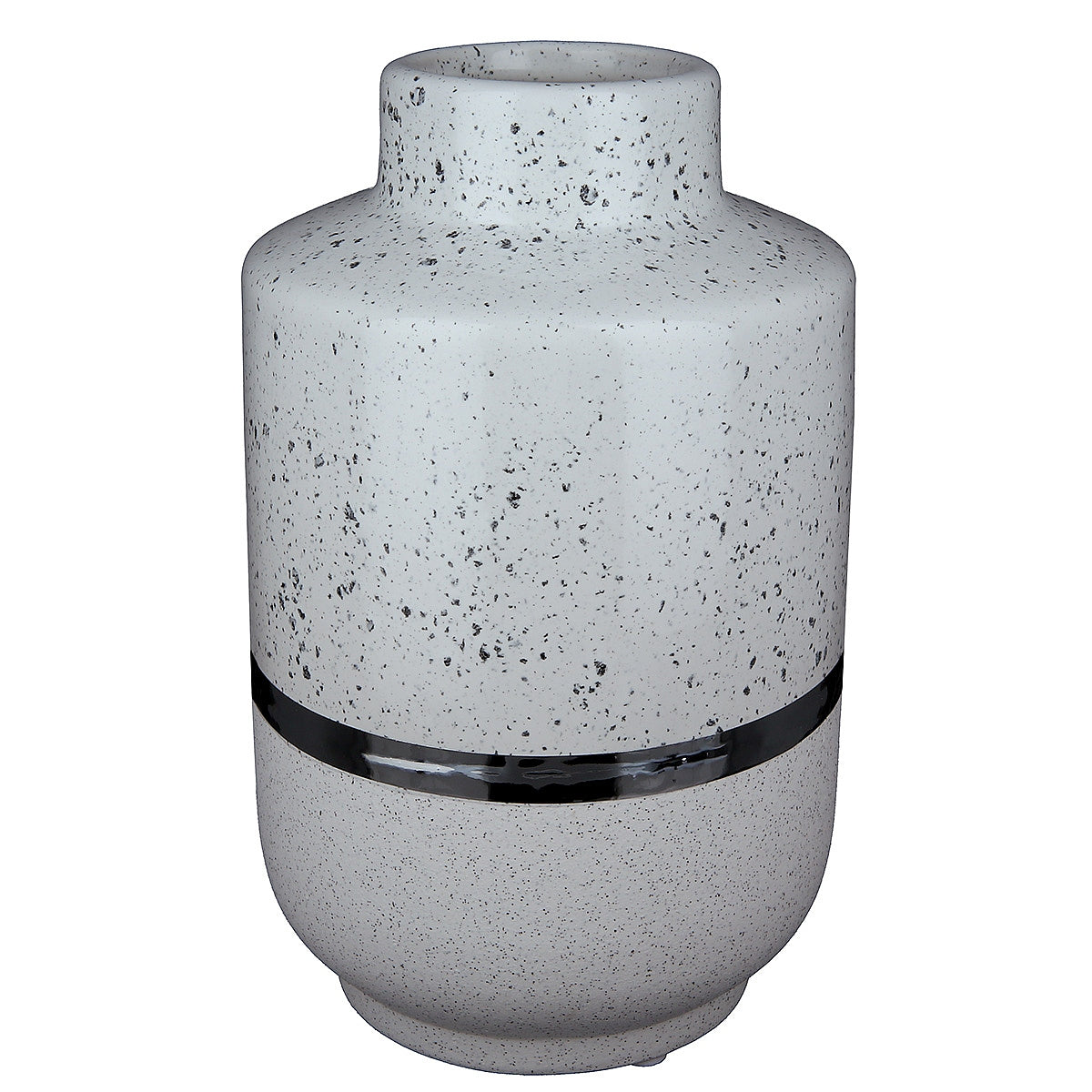 Βάζο ArteLibre Λευκό/Ασημί Κεραμικό 12.5x12.5x19.5cm - Hippiehome.gr