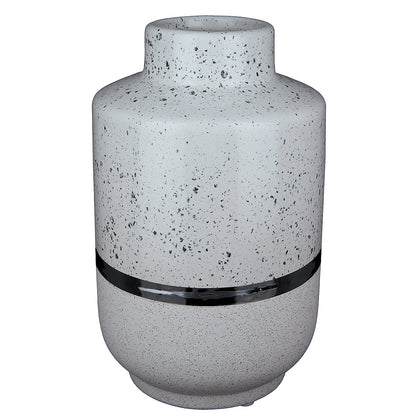 Βάζο ArteLibre Λευκό/Ασημί Κεραμικό 12.5x12.5x19.5cm - Hippiehome.gr