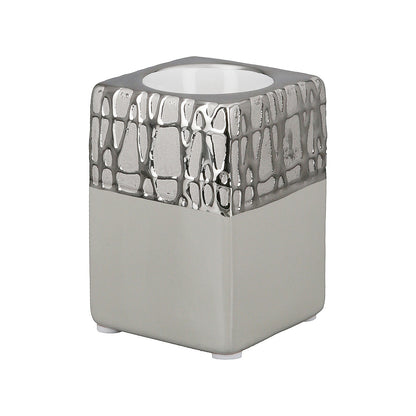 Θήκη Ρεσώ ArteLibre Λευκό/Ασημί Κεραμικό 6.5x6.5x9cm - Hippiehome.gr